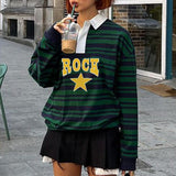 christmas outfit Dodobye Vintage Rock Star Striped Sweatshirt