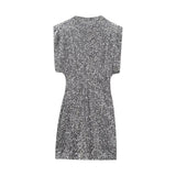 thanksgiving outfit Dodobye 2024 Women Sequined Party Dress Shoulder Pad Sheath Mini Dress Sleeveless Nightclub Party Women Elegant Chic Dresses