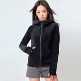 Black Friday Dodobye Casual Plush Zipper Hooded Cardigan Coats Women Slim Fit Solid Pockets Fleece Sweatshirts Female Korean Autumn Chic Sportswear