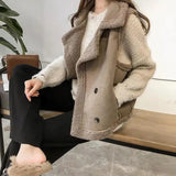 thanksgiving outfit Dodobye Autumn/Winter Loose-Fit Lamb Wool Vest Women's No-Sleeve Shoulder Vest Chamois Leather Fleece Jacket Cozy Comfortable Chinese St