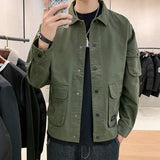 thanksgiving outfit Dodobye Men's Jackets Spring Autumn New Trend Cool-work turtleneck Casual Pastel Slim Korean Jacket Men