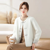 thanksgiving outfit Dodobye Autumn/Winter Thickened Warm Mink Jacket For Middle-Aged And Elderly Women's Clothing Traditional Chinese Style Leather Integrat