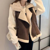 thanksgiving outfit Dodobye 2024 Spring And Autumn New Style Lamb Wool Chamois Leather Women's Vest Loose Fit Korean Version Versatile Fur Integrated Jacket