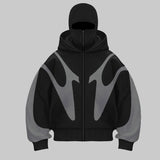 Dodobye Double Hood Mask Design Hoodies American Embroidery Pattern High-quality Cotton Velvet Loose Y2K Sweatshirts Gothic Couple Tops