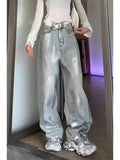 Dodobye Women's Grey Baggy Jeans Harajuku Oversize Denim Trousers Y2k Aesthetic Vintage Japanese 2000s Style Jean Pants Trashy Clothes