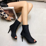 Dodobye Jazz Dance Boots with Fish Mouth, Cool Shoes, Simple Style, Hollow, Short Tube, High Heel, New Fashion, Summer, 2025