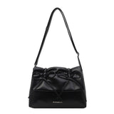 Dodobye Aesthetic Bow Solid Color Leather Shoulder Bag