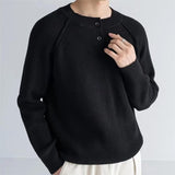 thanksgiving outfit Dodobye Men's patchwork solid color sweater Winter fashion trend slim and simple with Henry collar knit long-sleeved base