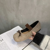 Dodobye Suede Bow Women Mary Jane Shoes Flats Square Toe Loafers Autumn 2025 New Trend Designer Lolita Ballet Dance Shoes Zapatos Mujer