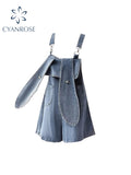 Dodobye Women's Clothes Vintage Denim Short Jumpsuits Streetwear Shorts Jeans Y2k Overalls Korean High Waist Wide Leg Denim Pants Summer