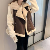 thanksgiving outfit Dodobye 2024 Spring And Autumn New Style Lamb Wool Chamois Leather Women's Vest Loose Fit Korean Version Versatile Fur Integrated Jacket