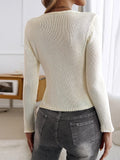 Black Friday Dodobye Casual Knitted Hollow Out Cardigan Women Retro Slim Fit Solid O-neck Thin Sweaters Female Autumn Chic Soft Daily Street Tops