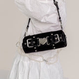 Dodobye Y2K Heart Metal Chain Shoulder Bag