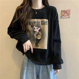 christmas outfit Dodobye Early autumn and winter sweatshirt women's trendy winter plus velvet thickened student oversize loose drape feeling lazy style