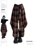 Dodobye Women's A-line Plaid Skirt Vintage Aesthetic Y2k Long Skirt Harajuku Streetwear Emo Asymmetrical Skirt 2000s Clothes Summer 2025