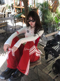 Dodobye Y2K New Hot Girl Style Skirt Suit Bow Trousers Fashion Sexy Two Piece Lace Design Street Harajuku Mini Skirt Polo Long Sleeves