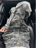 Dodobye 90s Streetwear Retro High Street Loose Wide Legs Camouflage Overalls Women 2024 New High Waist Slouchy Straight Baggy Jeans Women Streetwear