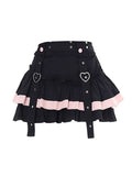 Dodobye Women Black Gothic A-line Pleated Skirt Vintage Fashion Aesthetic Y2k Emo Mini Skirt Harajuku Korean Skirt 2000s Clothes Summer