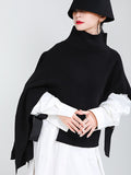 christmas outfit Dodobye Original Solid High-Neck Irregularity Sweater