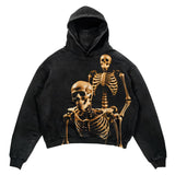 Dodobye Harajuku gothic push skull printing hoodies women oversized sweatshirt hoodie goth y2k tops goth promo streetwear men clothes