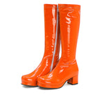 thanksgiving outfit Dodobye Autumn Sweet Knee-High boots Round Toe Heel PU Big size 33-46 Yellow Purple Orange S1981