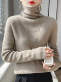 Black Friday Dodobye Casual Simple Knitted Solid Turtleneck Women Korean Slim Fit Warm Soft Pullover Sweaters Female Autumn Chic Daily Knitwear