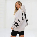 Dodobye Sleeved Loose Hooded Women's Warm Soft Sweater Pullover for Women's Street Wear 2025  European and American Fashion Printed Top