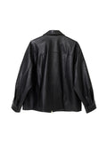 Dodobye 2025 Autumn Winter New PU Leather Jacket Women's Vintage Black Motorcycle Coat Female Korean Casual Loose Streetwear Outwear