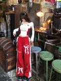 Dodobye Y2K New Hot Girl Style Skirt Suit Bow Trousers Fashion Sexy Two Piece Lace Design Street Harajuku Mini Skirt Polo Long Sleeves