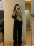 Dodobye Sweet Preppy Style Sweater Gyaru Slash Neck Knitted Pullover Loose Y2K Korean Fashion Casual Jumper Lace Up Grunge Autumn Winter