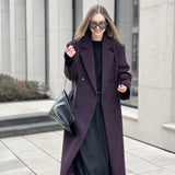 christmas outfit Dodobye 2025 Spring Solid Women's Fashion Lapel Oversized Jacket Elegant Double Breasted Pockets Full Sleeve Coat Trendy Lady Streetwear