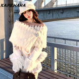 Dodobye Spring Autumn Plush One Collar Woolen Coat Top Hip Wrapping Light Luxury Half Length Skirt Atmosphere Lady Sets Платье