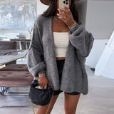 Black Friday Dodobye Casual Knitted Solid Open Cardigan Women Loose Warm Long Sleeve Sweaters Female Autumn Elegant Fashion Simple Daily Outwear