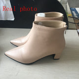 thanksgiving outfit Dodobye ankle boots women Pointed toe bootie 5cm Thick heel botines mujer chaussures femme Spring A1439