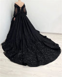 Dodobye Puffy Sleeve Prom Dress Luxury 3D Flower Long Train Vestidos De Fiesta Gothic Ball Gown Wedding Dress فساتين سهرة-(PRE-ORDER)