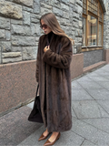 christmas outfit Dodobye Chic Women's Solid Winter Warm Faux Fur Long Coat Luxury Full Sleeve Thicken Loose Furry Jacket Female Thermal Streetwear 2024