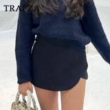 thanksgiving outfit Dodobye 2024 Autumn Winter Women Casual Mini Asymmetrical Skirts Shorts Fashion Sexy High Waist Solid Back Pockets Female Shorts