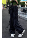 Dodobye Women Pink Cargo Pants Harajuku Aesthetic Parachute Pants Oversize Sweatpants Y2k 2000s Aesthetic Vintage Trouser Trashy Clothes