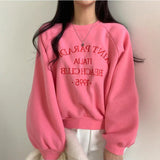 christmas outfit Dodobye Letter Embroidery Raglan Pullover Sweatshirt