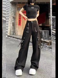 Dodobye Women's Black Gothic Y2k Cargo Pants Harajuku Aesthetic Pants Japanese 2000s Style Vintage Trousers Fashion Emo Trashy Clothes