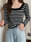 Dodobye Stripe Print Long Sleeves Knits