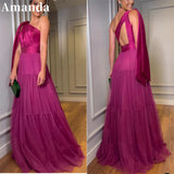 Dodobye Sexy One Shoulder A-line Prom Dress Customized Multi-layer Vestidos De Noche Grace Open Back Purple فساتين مناسبة رسمية-(PRE-ORDER)