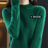 Dodobye Women's Sweater Turtleneck Long Sleeve Jumper Merino Wool Sweater Jerseys Autumn Winter Clothing Thick Knitwear Top