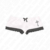 Dodobye Vintage Gothic Punk Cross Print Women's Lace Bow Mini Shorts Sexy Slim Chic Emo Girl Hot Pants Y2K Harajuku Aesthetic Streetwear