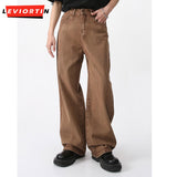 Dodobye Men'S Wear New Coffee Casual Denim Trousers Spring Loose Simple 2025 Vintage Wide Leg Male Jeans Korean Fashion