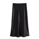 Dodobye summer new chic fashion multi color satin texture slim fit drawstring midi dress retro elastic waist WOMEN'S dress Mujer