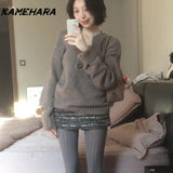 Dodobye Korean Commuting Outfit Two-piece Set Spring Semi Open Neck Knitted Sweater High Waisted Sequined Skirt Female Clothing