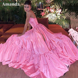 Dodobye Baby Pink Formal Occasion Dresses Simple Silk A-line Prom Dress 2025 Sexy Strapless فستان سهرة Silk A-line Party Dress-(PRE-ORDER)