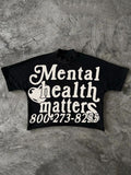 Dodobye Harajuku Mental Health Matters Graphic t shirts Oversized Y2k Tops High Street Goth T shirt Pro Choice Sweatshirt Men Clothing