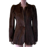 christmas outfit Dodobye Autumn Winter Short Brown Warm Soft Fitted Faux Mink Fur Blazer Women Elegant Luxury Chic Skirted Fluffy Jacket Coat